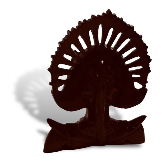 Vintage Wood Handmade Buddha Guan Yin Engraved Statue. RARE! - Picture 5 of 8